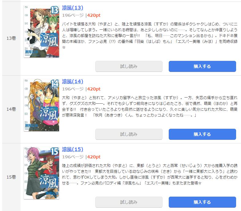 涼風のアニメの続きは原作漫画だと何巻 最終回は何話になるかについても